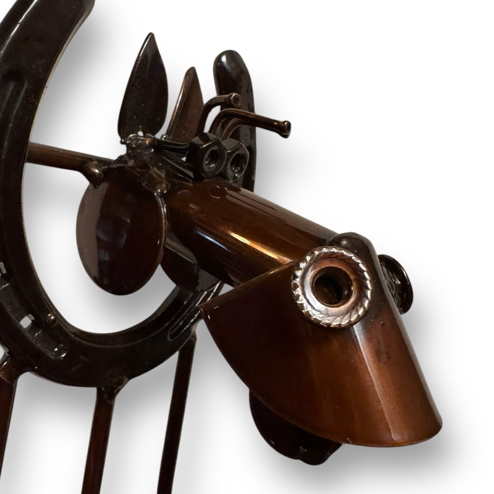 Horseshoe Horse Wall Hook, Brown Glaze Welded St Croix Forge Equestrian Tack - Picture 6 of 7